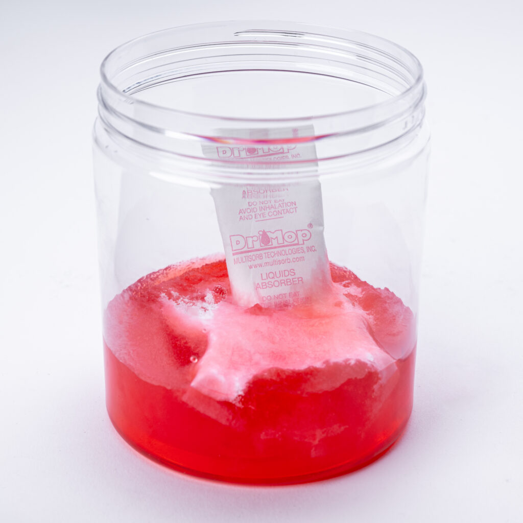 Drimop absorber in container